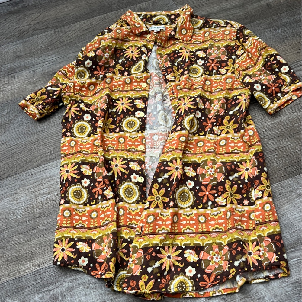 Earthbound Floral Patterned Short‎ Sleeve Shirt